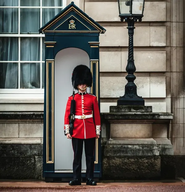 Royal Guard Standing Near Lamp Post - London